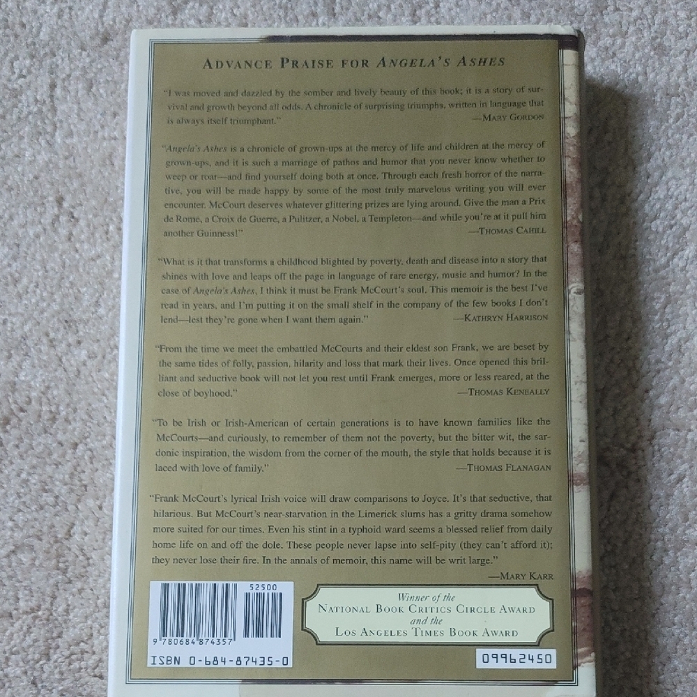 Angela's Ashes by Frank McCourt - Hardcover Book - Picture 2 of 3